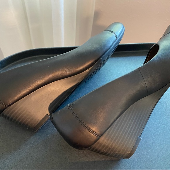 Clarks Stacked Heel Wedge Black 7.5 - Picture 5 of 6